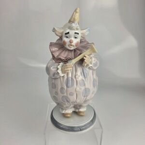 Lladró "The Show Begins" #6938 Roly-Poly Clown with Horn Figurine Spain Retired